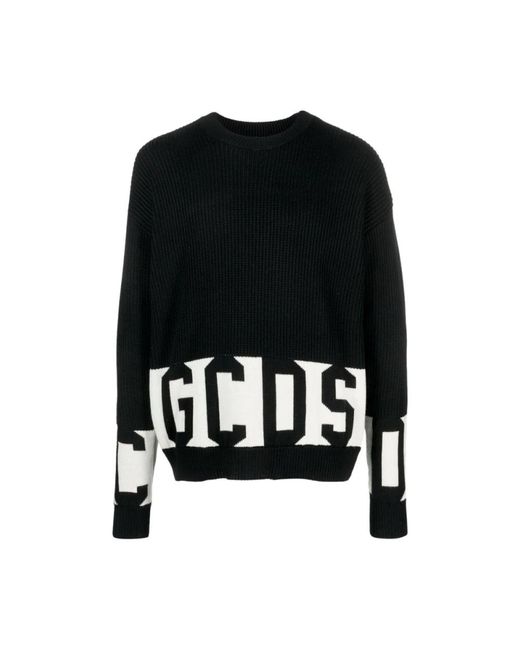 Maglione con logo intarsia-knit di Gcds in Black da Uomo