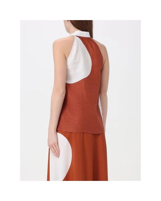 Liviana Conti Red Sleeveless Tops