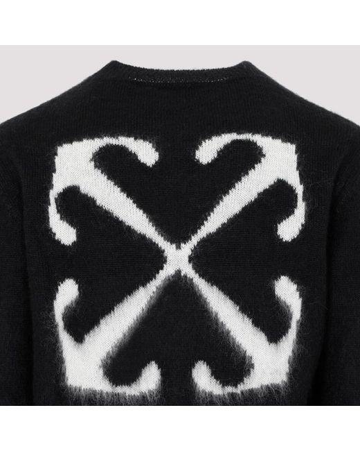 Off-White c/o Virgil Abloh Mohair arrow gestrickter rundhalsausschnitt pullover,round-neck knitwear in Black für Herren