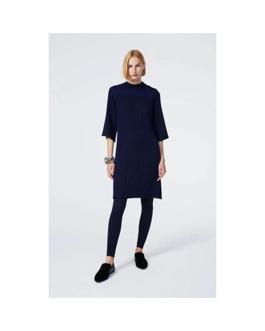 Rodebjer Kleedjes ,Blauw ,Amaka Gebreide Jurk in het Blue
