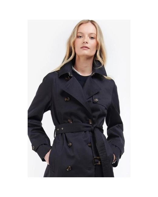 Barbour Blue Trench Coats