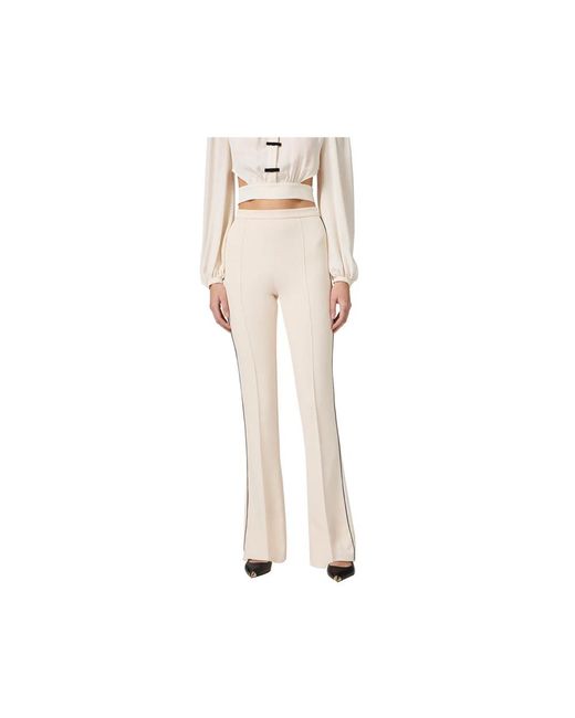 Elisabetta Franchi Wide Trousers in het White