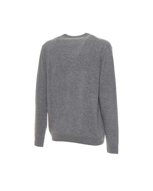 Sergio Tacchini Woll rundhalspullover mit sichtbarem logo in Gray für Herren