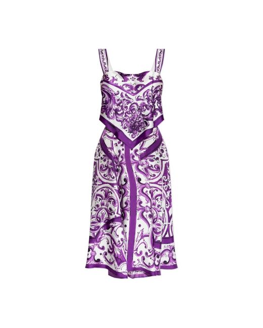 Dolce & Gabbana Zijden Jurk in het Purple