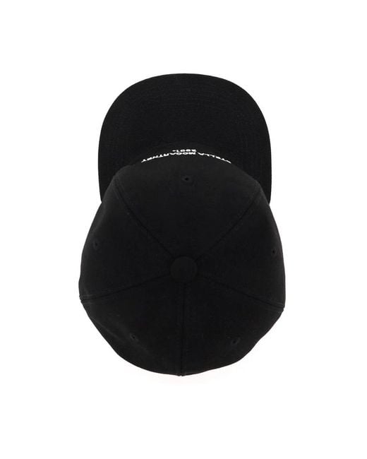 Stella McCartney Accessoires ,Zwart ,Katoen Baseballpet Met Contrasterend Logo in het Black