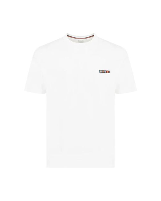 PS by Paul Smith Gestreiftes besticktes t-shirt in White für Herren