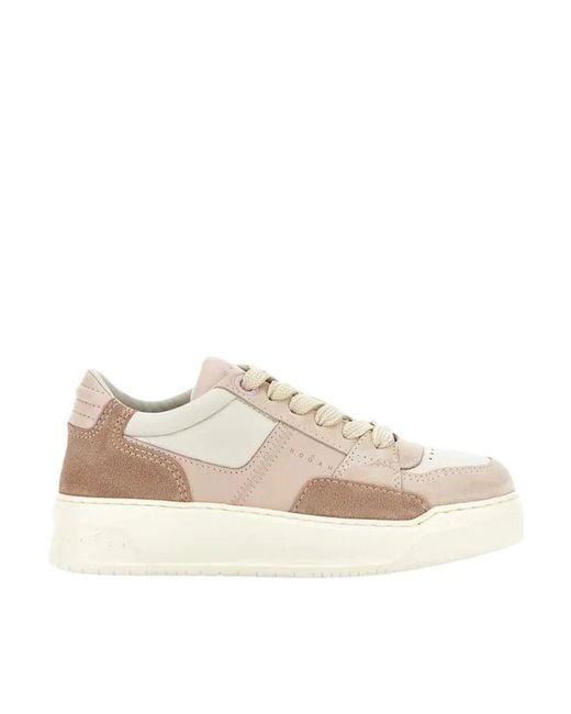 Hogan Natural Sneakers mit ledereinsätzen
