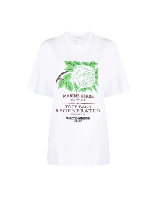 MARINE SERRE Green T-Shirts