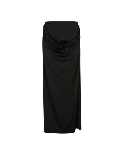 Falda larga negra con detalles de pliegues Magda Butrym de color Black