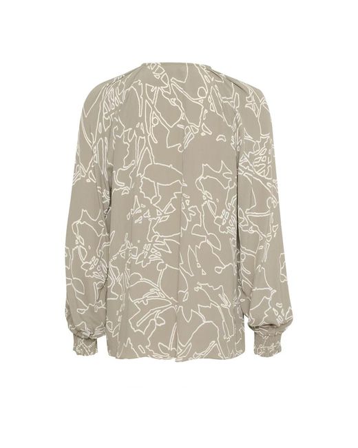 Inwear Overhemden ,Veelkleurig ,Blouse Met Silhouetlijnen En Pofmouwen in het Gray