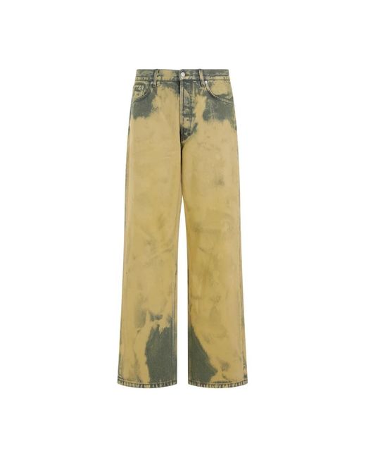 Dries Van Noten Yellow Wide Jeans for men