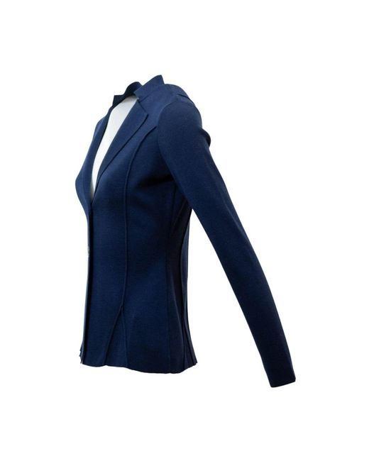 High Jassen ,Blauw Gebreid Vest in het Blue
