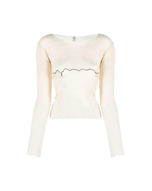 Baserange White Long Sleeve Tops