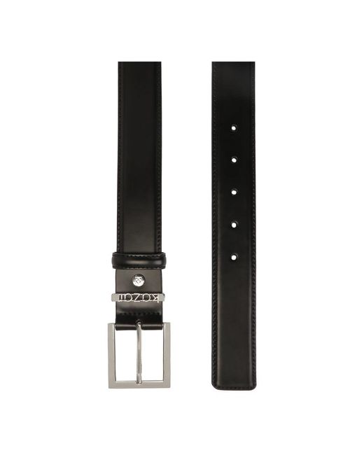 Kazar Accessoires ,Zwart ,Leer Zwarte Riem Met Metalen Lus Met Logo in het Black