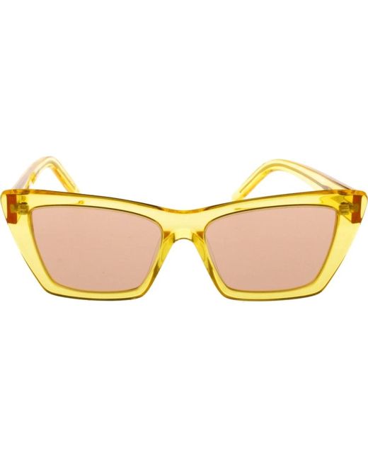 Saint Laurent Yellow Ikonoische mica sonnenbrille für frauen