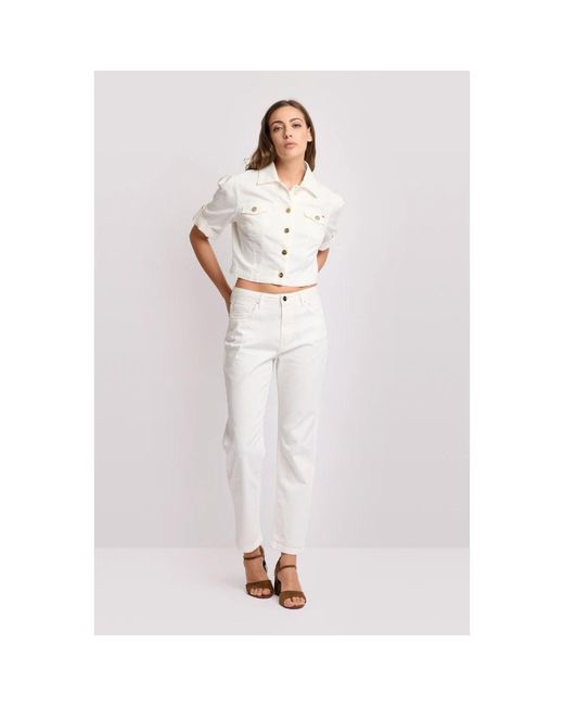 Kocca Cropped Katoenen Top in het White