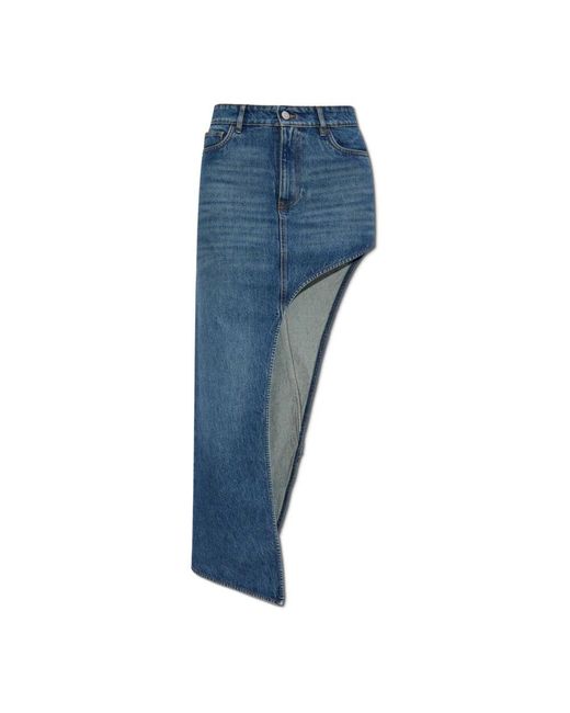 Coperni Blue Asymmetrisch geschnittener denimrock