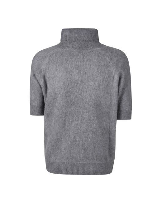 Zanone Kortemouw Wollen Trui, Gemêleerd Effect in het Gray