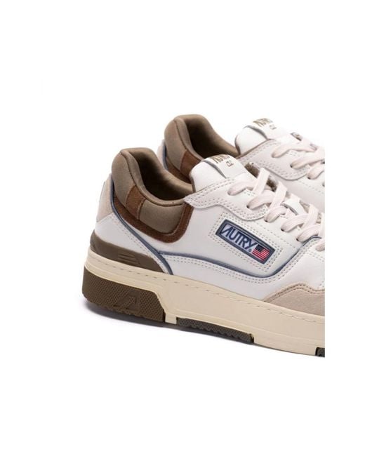 Autry White Crafted Leather And Suede Low-Top Sneakers for men
