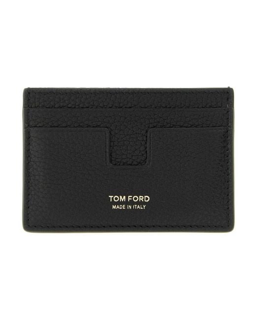 Tom Ford Accessoires ,Zwart ,Leer Grain Leather Classic Cardholder in het Black voor heren