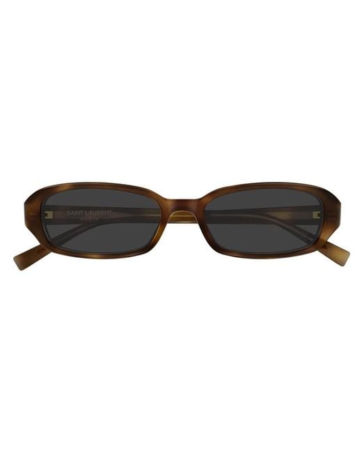 Saint Laurent Brown Rectangular Sunglasses