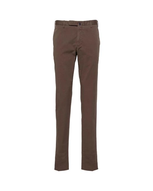 Incotex Baumwoll-Twill Hose Mit Schmal Zulaufendem Bein in Brown für Herren