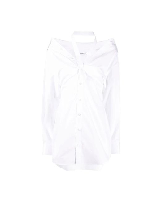 Abito camicia bianco spalle scoperte di Alexander Wang in White