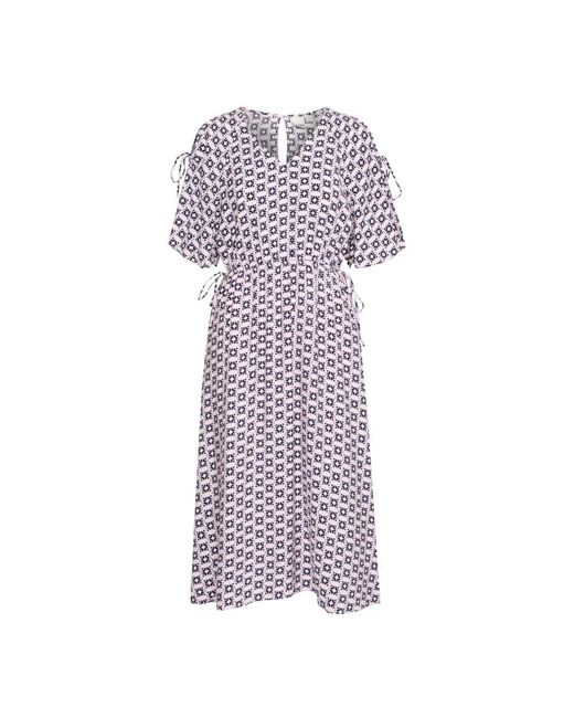 Ichi Kleedjes ,Veelkleurig ,Vierkante Ikat Aop Jurk in het Purple