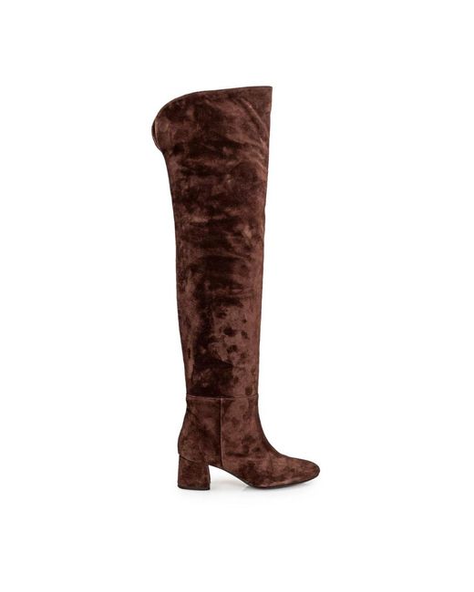 Anna F. Brown Over-Knee Boots