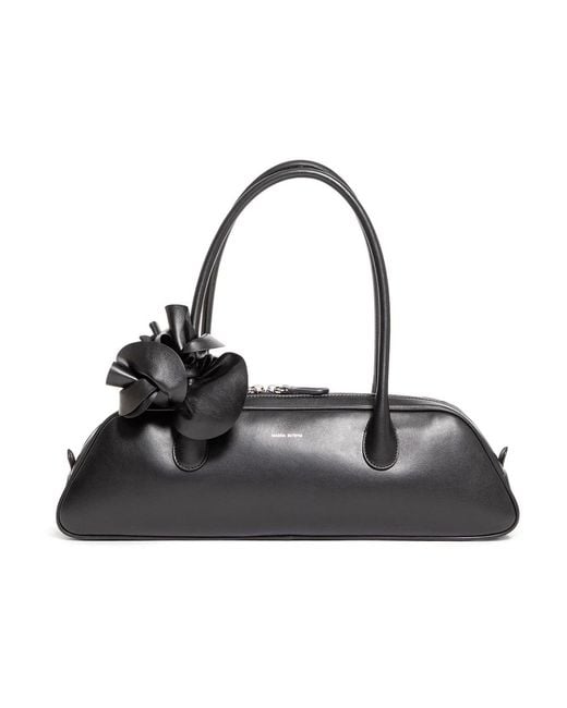 Magda Butrym Black Schwarze Trapez-Tasche Mit 3D-Rose