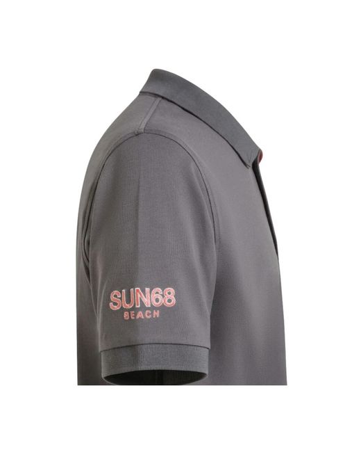 Sun 68 Tops ,Grijs ,Katoen Katoenen Grijze Polo Met Korte Mouwen in het Gray voor heren
