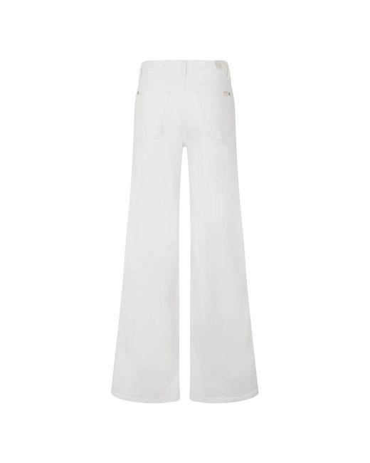 7 For All Mankind White Wide Jeans