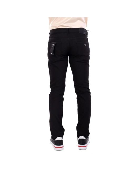 Emporio Armani Black Slim-Fit Trousers for men