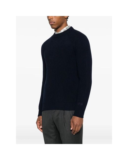 Mc2 Saint Barth Blue Round-Neck Knitwear for men