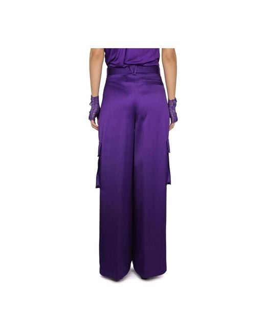 Versace Silk Cargo Pants in het Purple