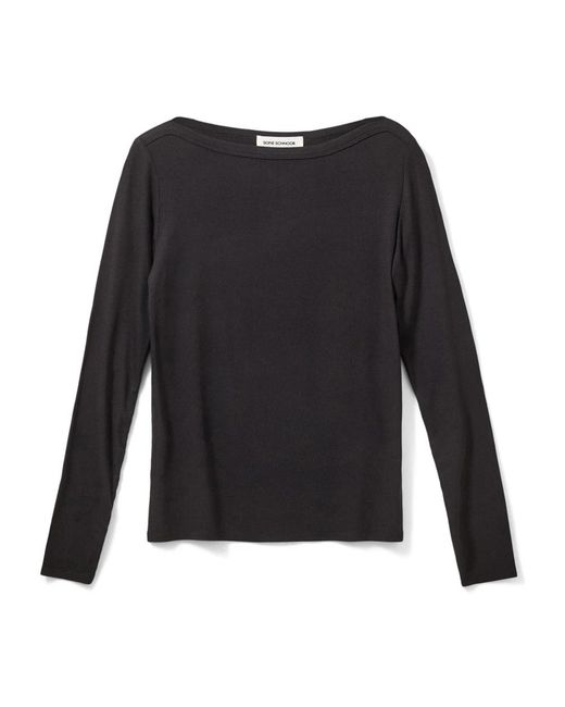 Sofie Schnoor Tops ,Zwart ,Leer Marion Sw Blouse Lange Mouw in het Black