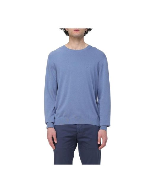 Etro Blue Round-Neck Knitwear for men
