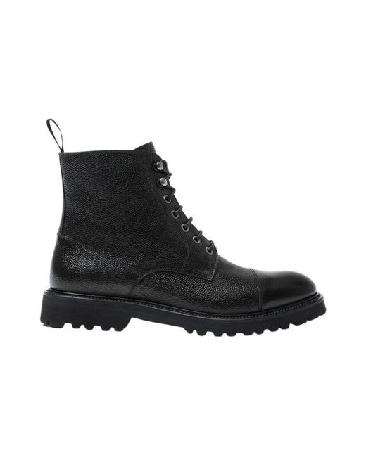 Scarosso Black Lace-Up Boots for men