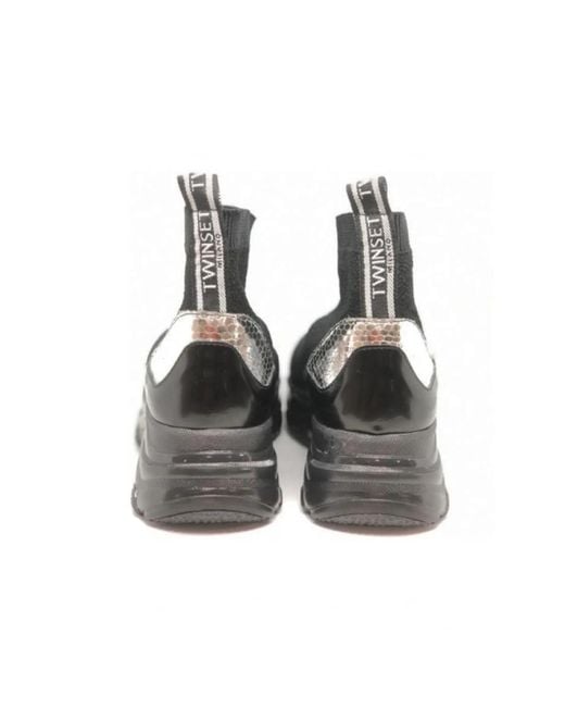 Twinset Black Lace-Up Boots
