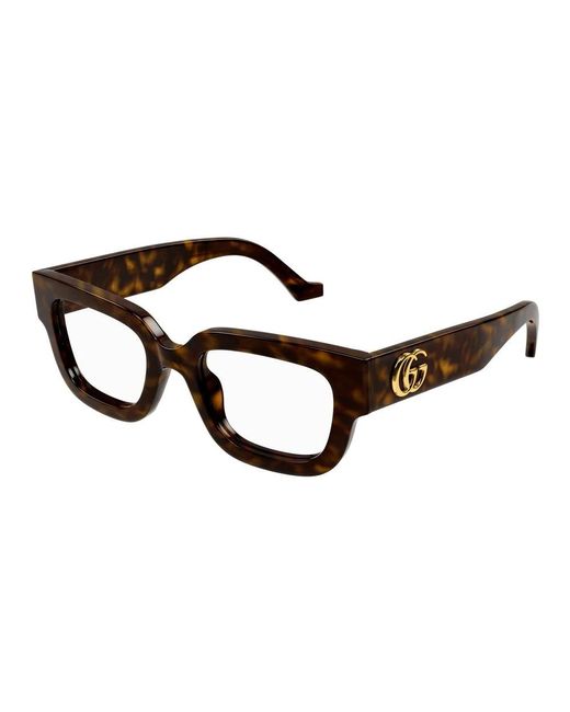 Gucci Brown Havana Transparente Brille Gg1548O Stil