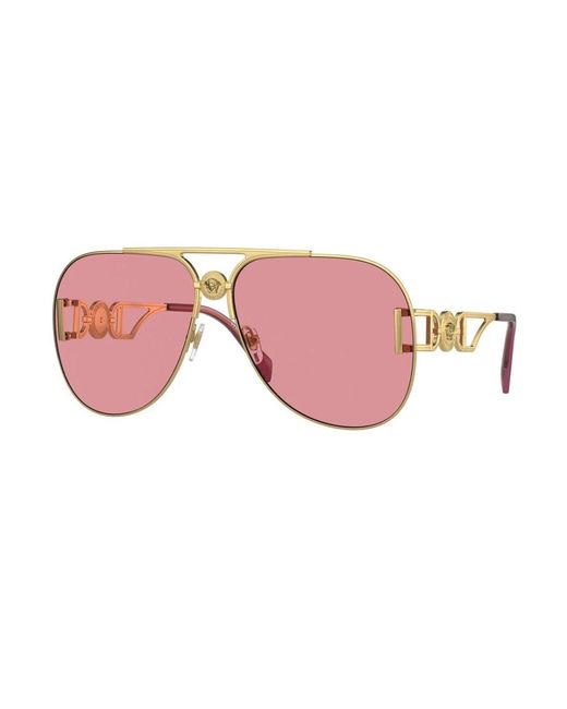 Versace Pink Metallische shield sonnenbrille