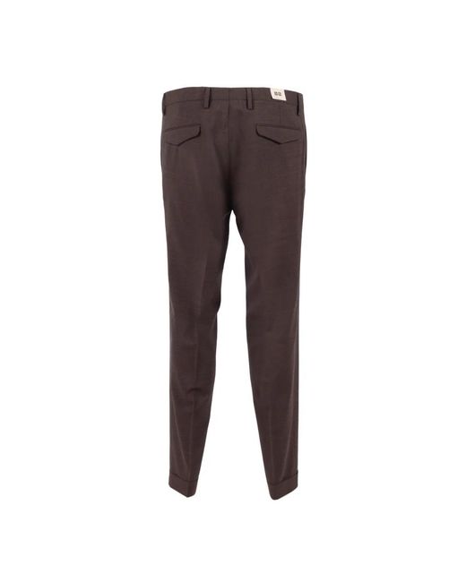 BRIGLIA Brown Slim-Fit Trousers for men