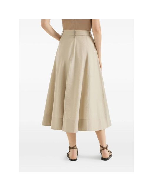Brunello Cucinelli Natural Midi Skirts