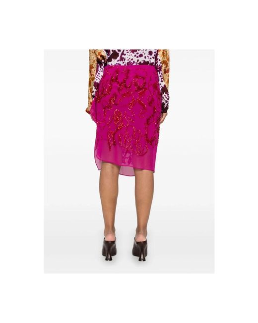 Dries Van Noten Pink Midi Skirts