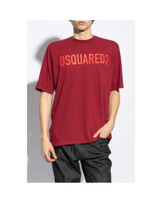 DSquared² T-shirt mit logo dsqua2 in Red für Herren