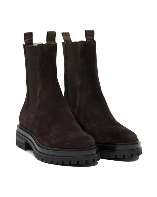 Gianvito Rossi Bruine Enkellaarzen Stijlvol Comfort Elegantie in het Black