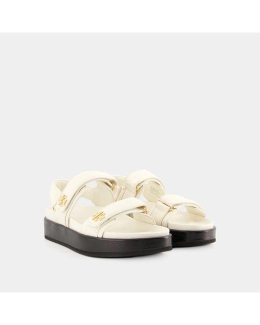 Tory Burch White Flat Sandals