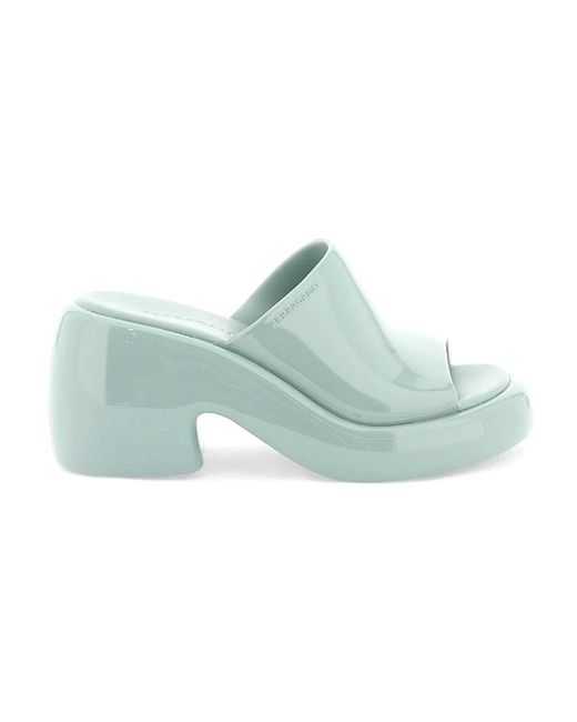Ferragamo Blue Heeled Mules