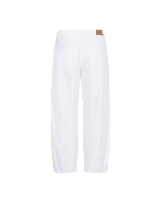 Loose-Fit Jeans Cream de color White