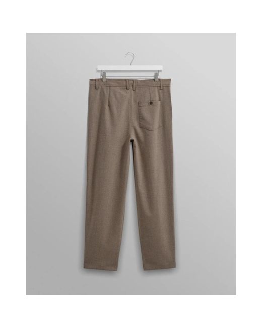 Wax London Gray Straight Trousers for men